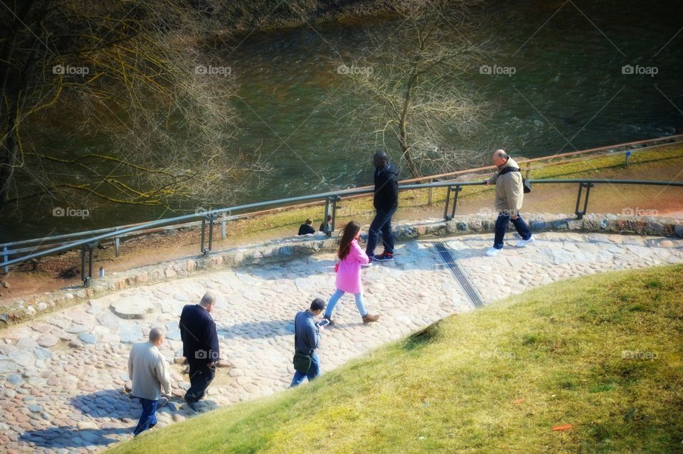 Looking down from top