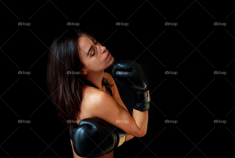 girl in boxing gloves