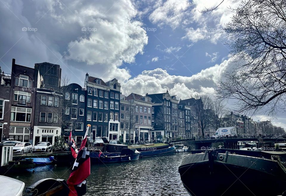 Hole in the clouds over Amsterdam