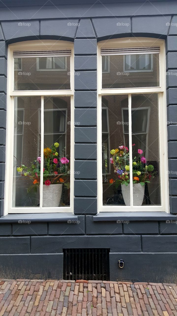 window flawor dekoration gray white