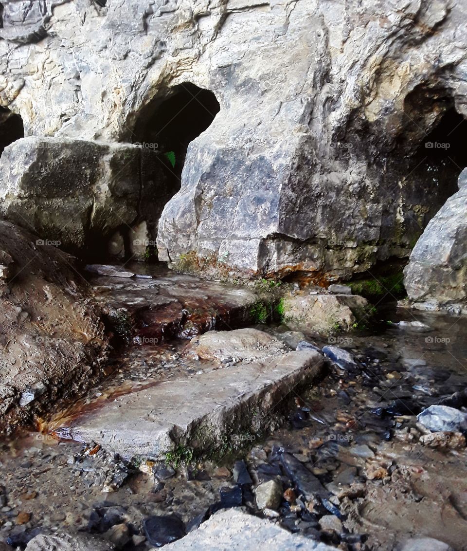 Small caves with water