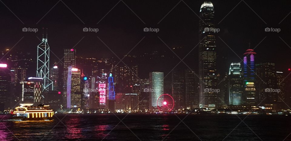 Night view hong kong