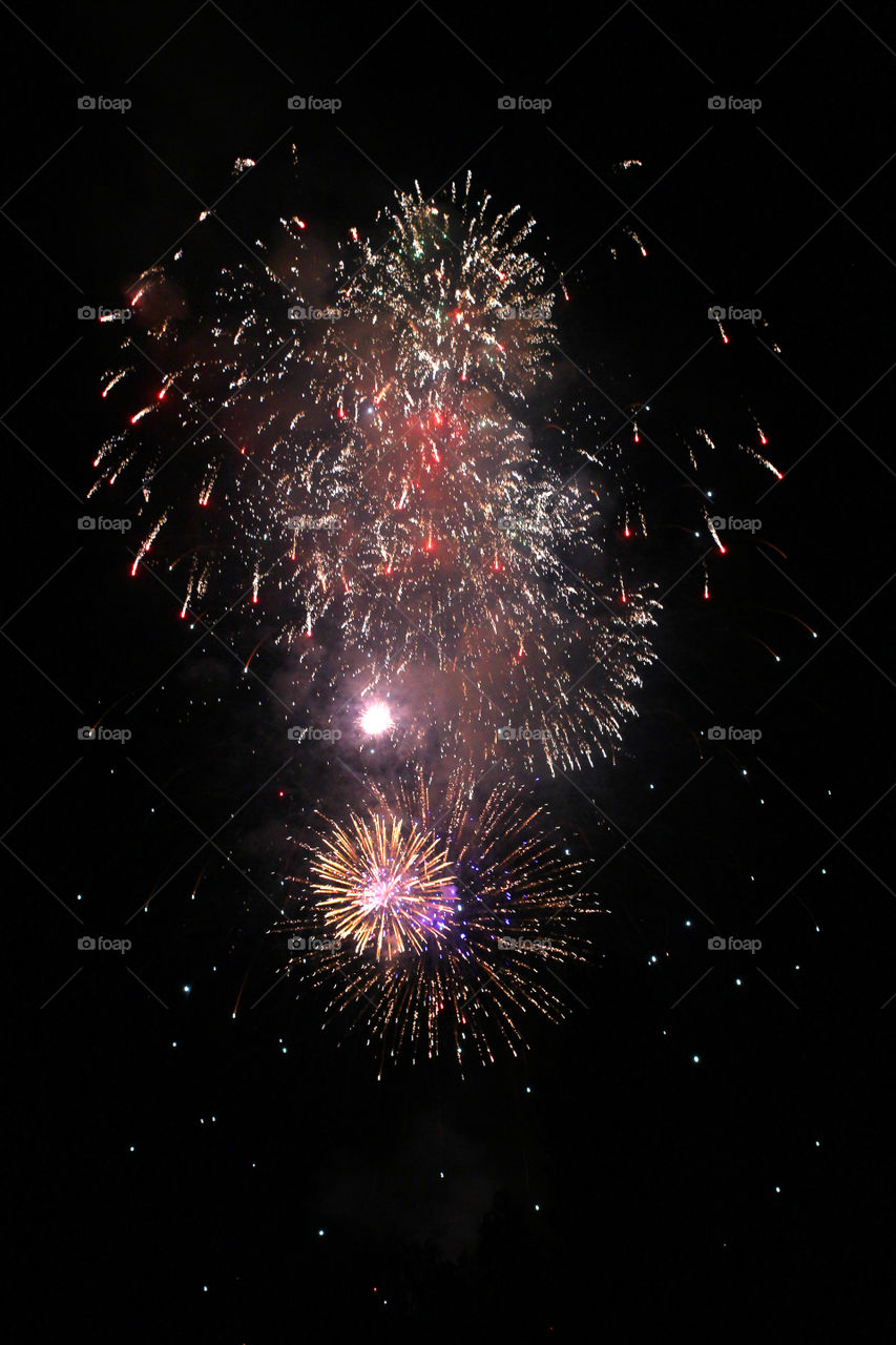 Fireworks, holiday, lights, flicker, splash, celebration, joy, sky, black sky, bright lights against the black sky, night, summer, night sky,
Bright lights of the salute against the black sky