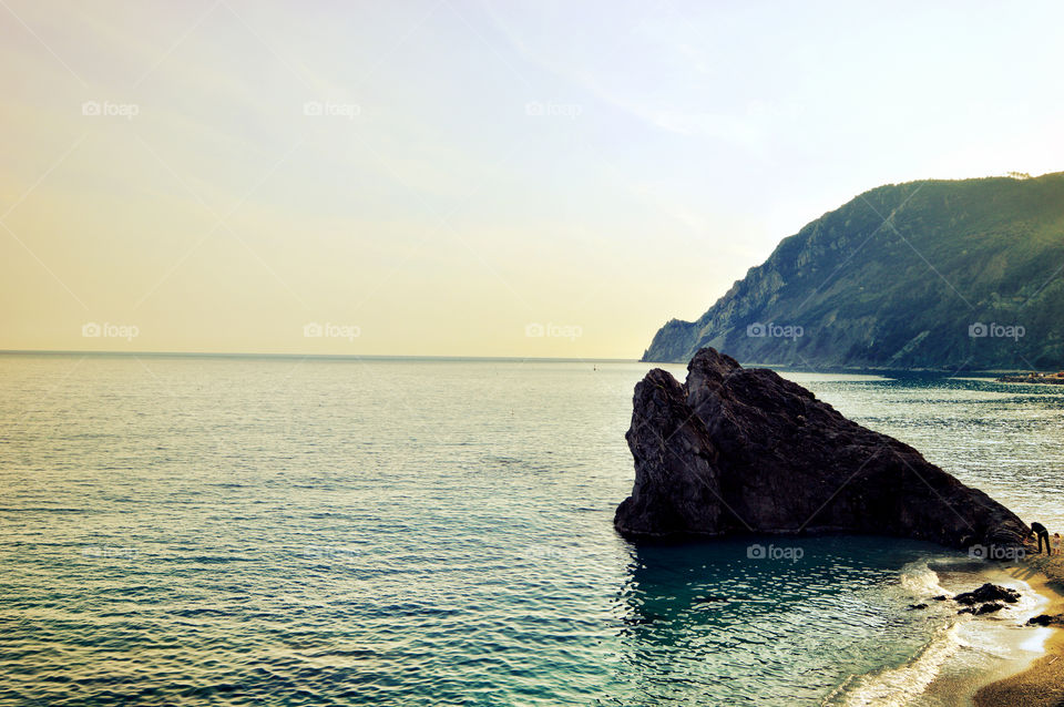 Mar Mediterraneo desde Monterosso, Cinque Terre, La Spezia, Italy