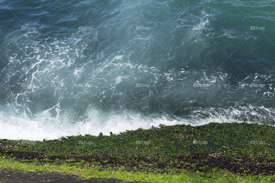 Sea landscape in Leme beach Rio de Janeiro Brazil.