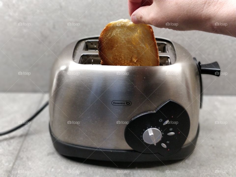 close up bread toaster