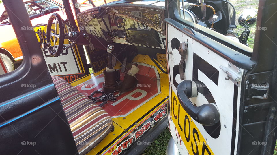 what I consider one of the coolest cars because it is put together "from scratch" cars known as rats. The interior body panels are made up of old street signs
