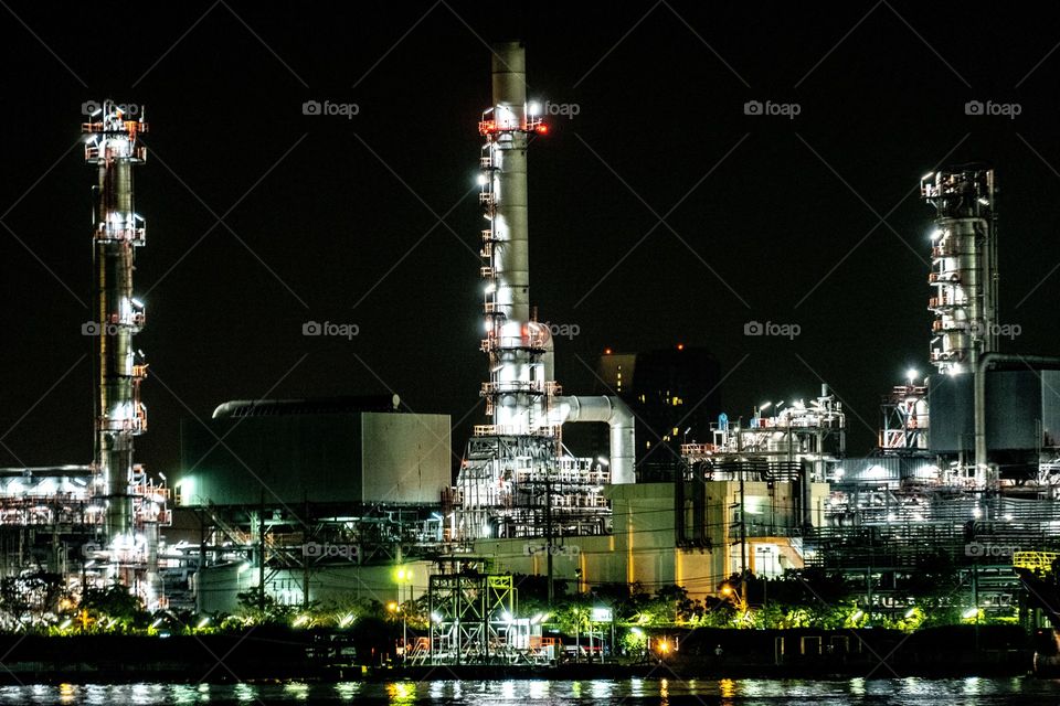 Oil Refinery plant ... beautiful light in the night