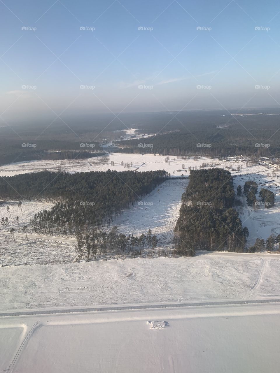 Latvian countryside from above in winter, snow, Latvia, Riga, beautiful, trees