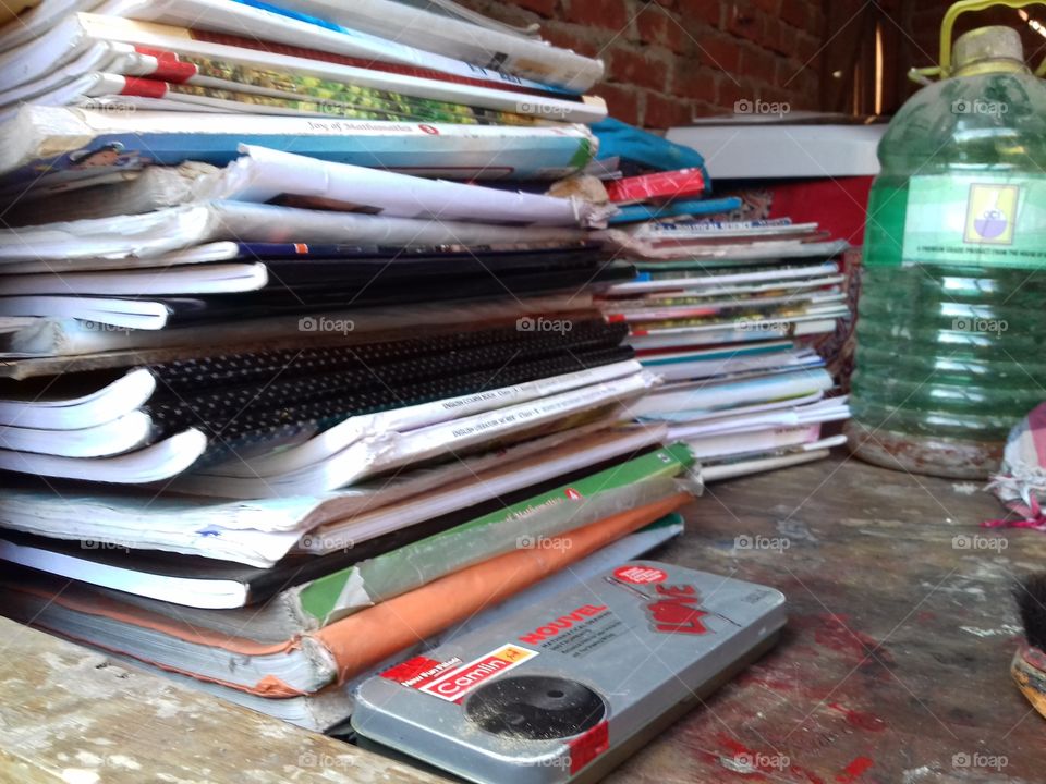 note books pile