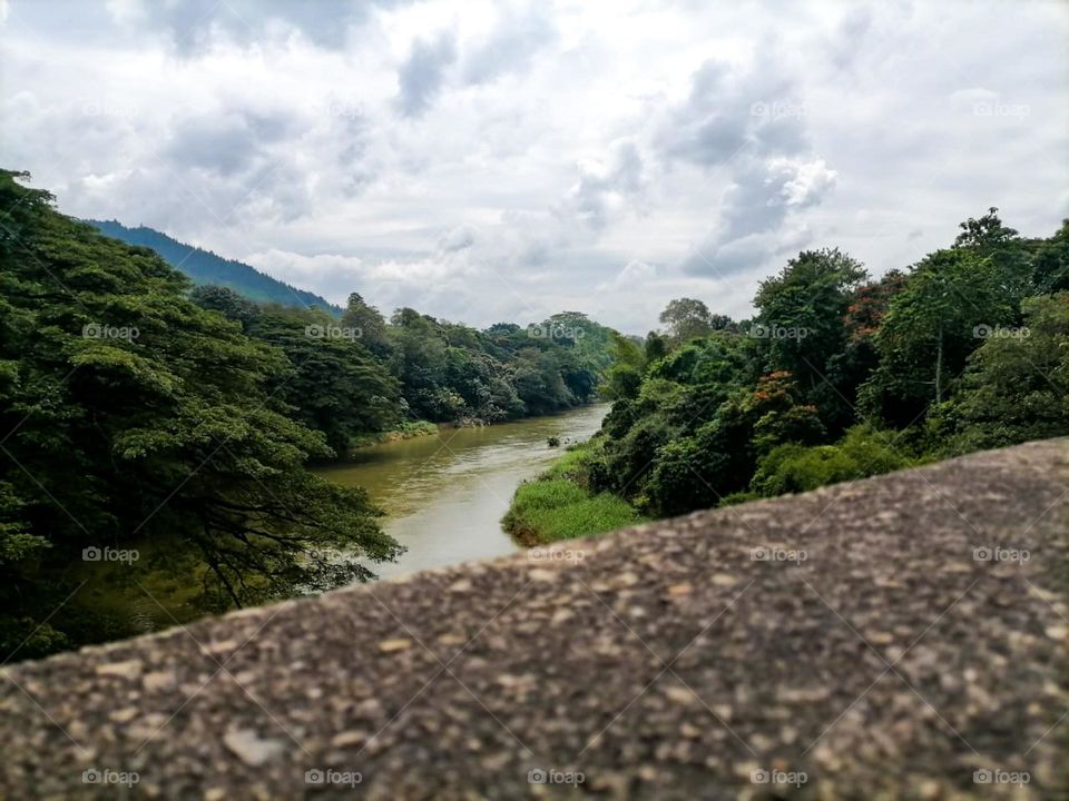 Akbar bridge , university of Peradeniya Sri lanka. Beautiful Mahaweli river. Beauty of nature.. Environment / Sky..Daytime.