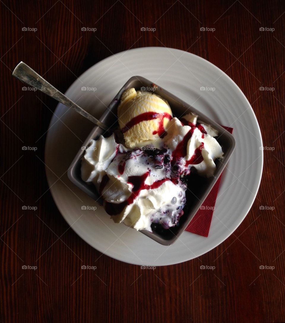 Dessert flat lay on table