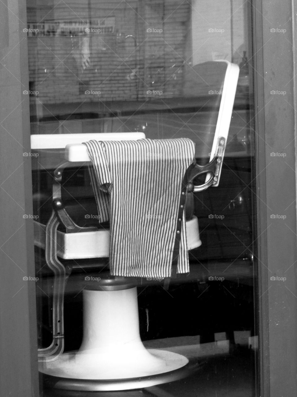 black and white Barber smock