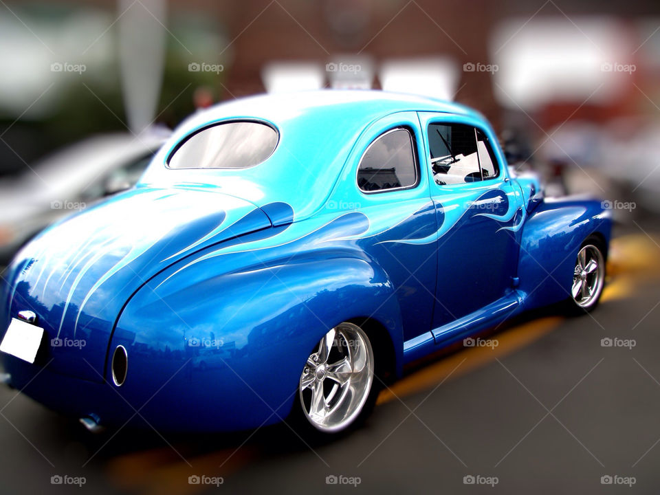 car blue classic old by lagacephotos