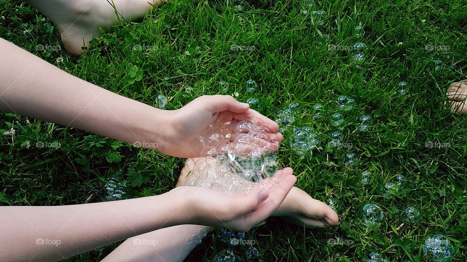 Bubbles in grass