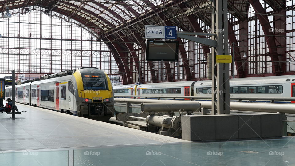 Train station in Antwerp, Belgium.