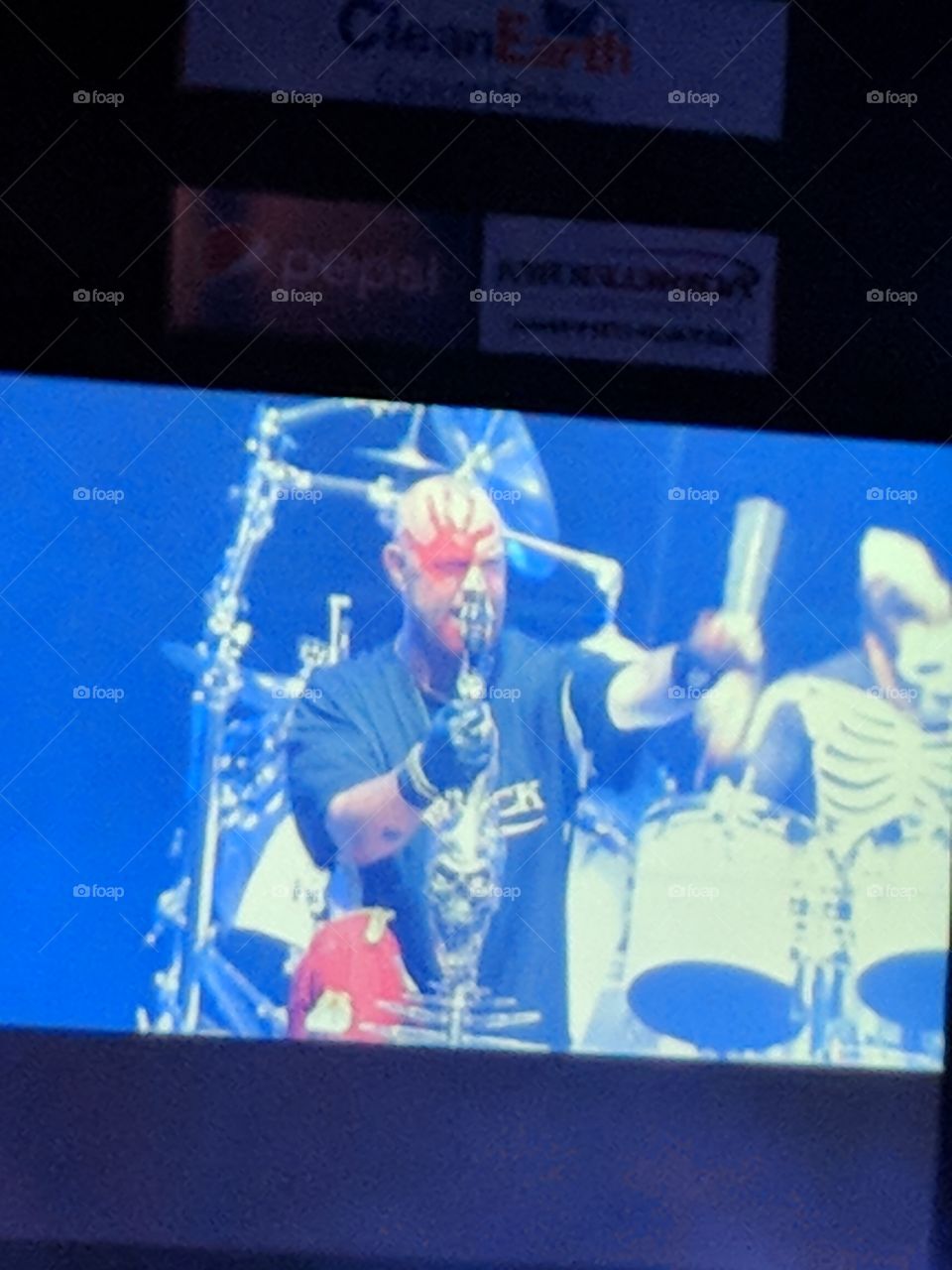Ivan Moody from Five Finger Death Punch on the big screen, at the 8-11-18 concert in Tampa, FL