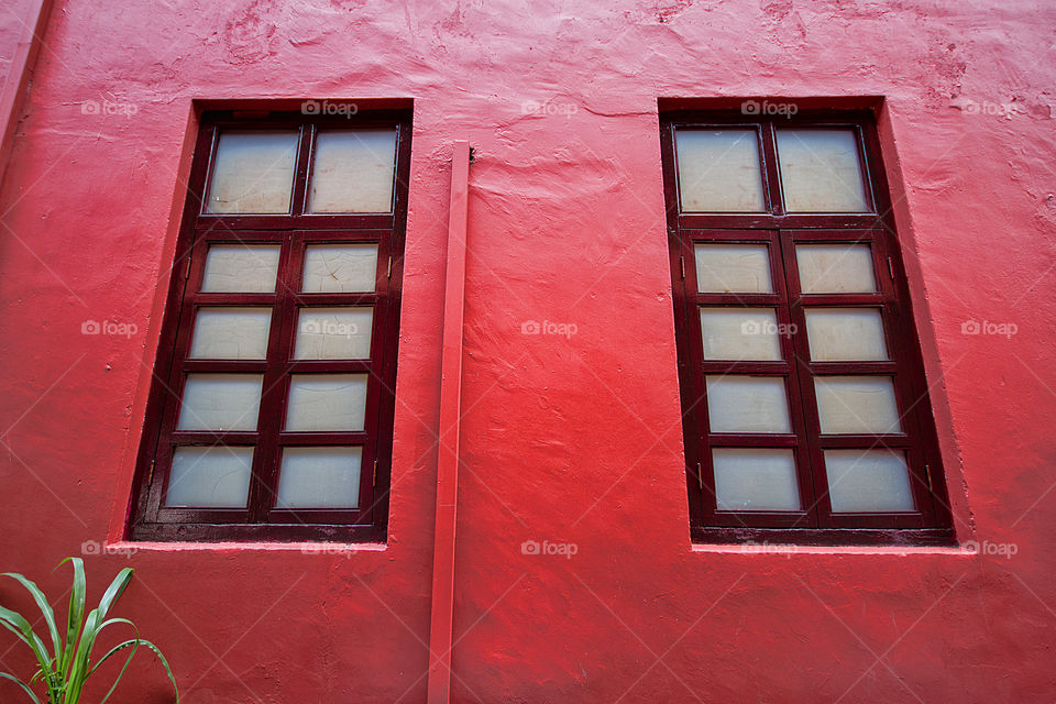 Low angle view of a closed window