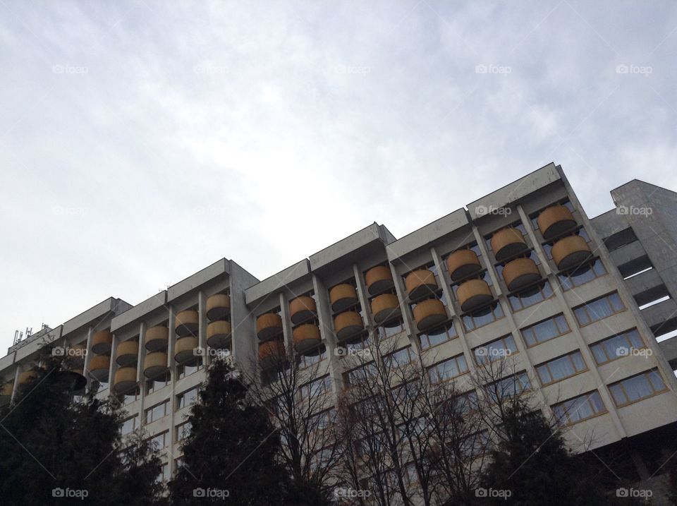 A hotel in Kyiv in soviet architecture style