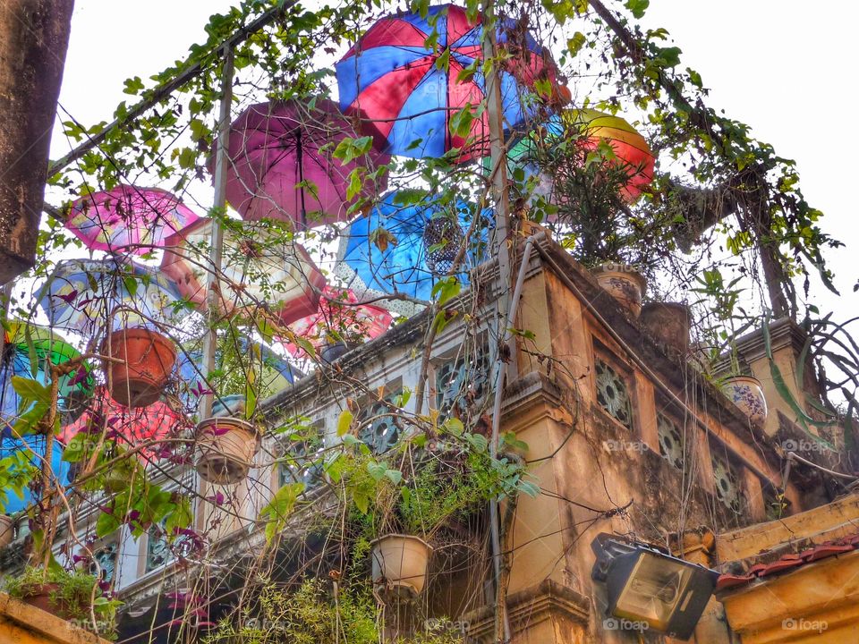 Umbrellas in the sky. Or at least on a roof top bar. How good it is to Look up sometimes. Otherwise, we wouldn't have enjoyed this roof top.