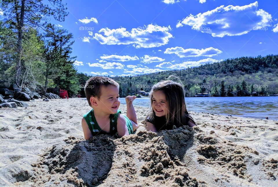 Siblings Fun in the Sun