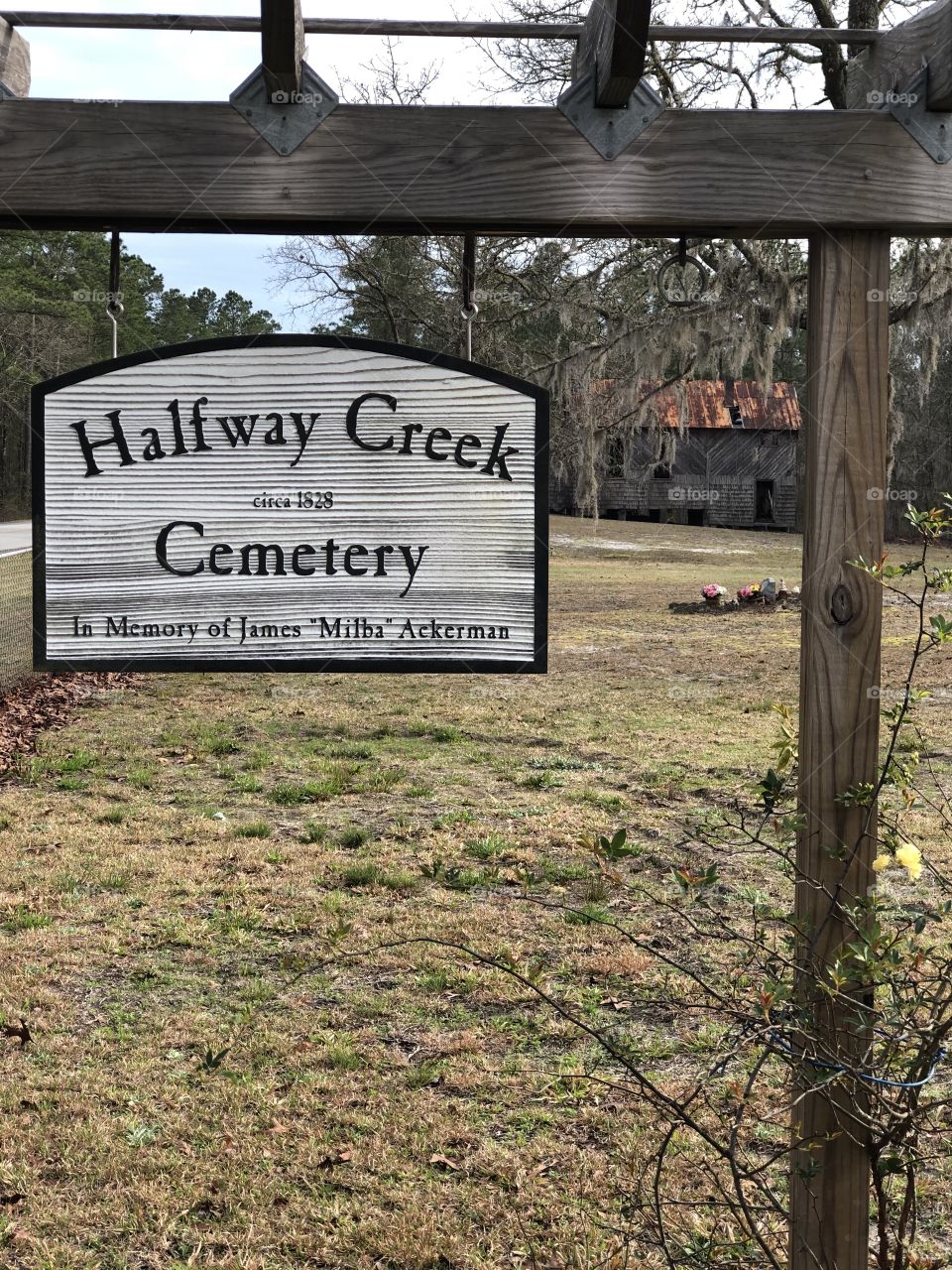 Cemetery sign 