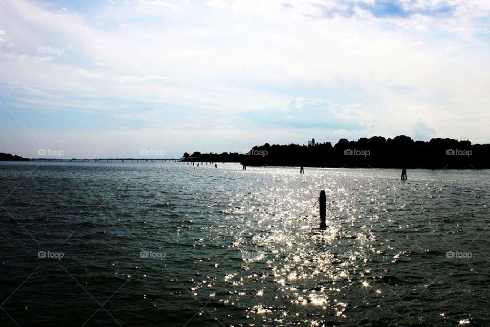 ea Wasser See Glitzer Abend Eavening