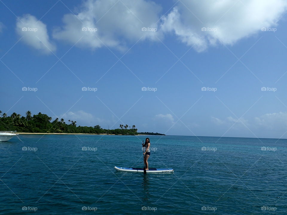 paddling on the ocean