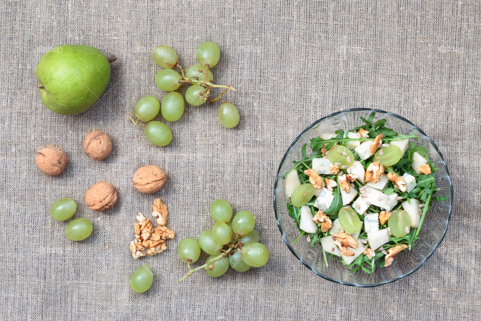 Salad with fresh fruits and vegetables