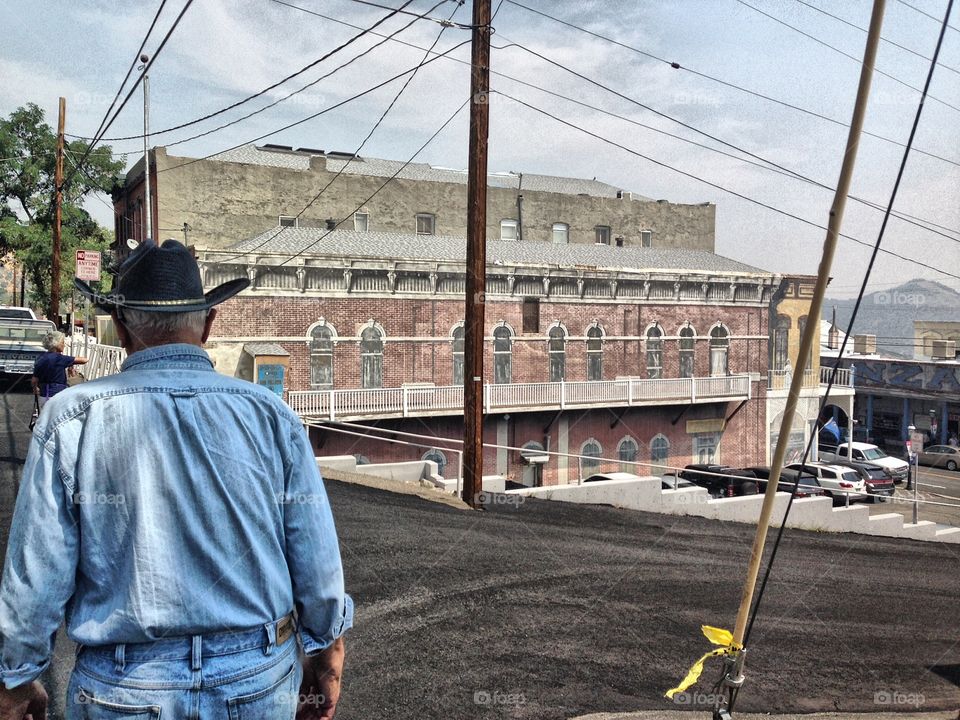 Old cowboy in Virginia city. Older cowboy in Virginia city, Nevada, the Wild West