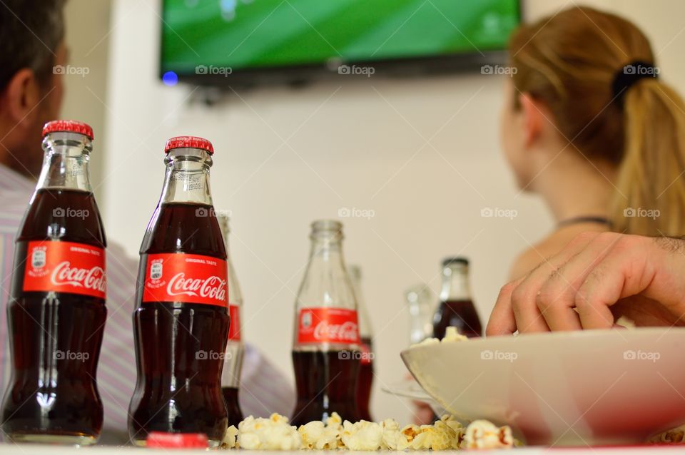 drinking Coca-Cola