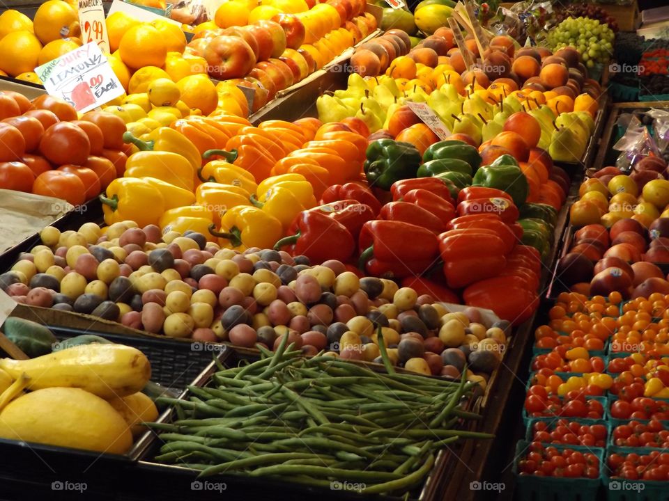 Fresh fruits vegetables in market