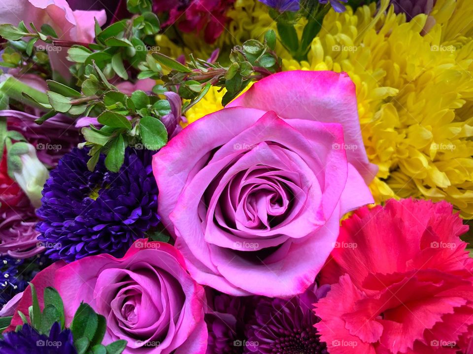 Beautiful multicolored floral arrangement.