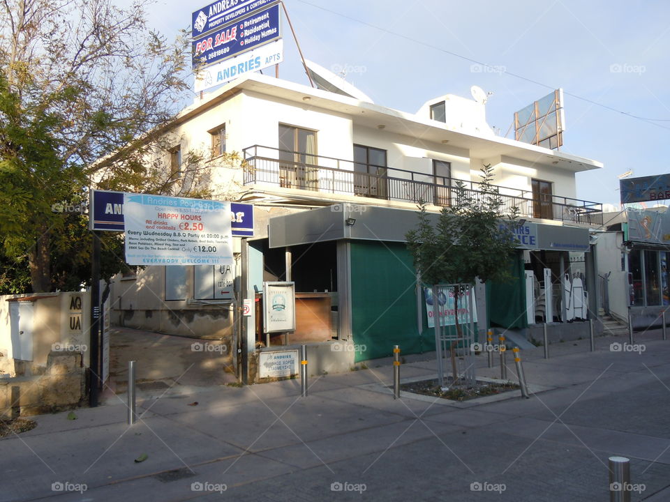 More closed bars. One of many run down buildings paphos cyprus