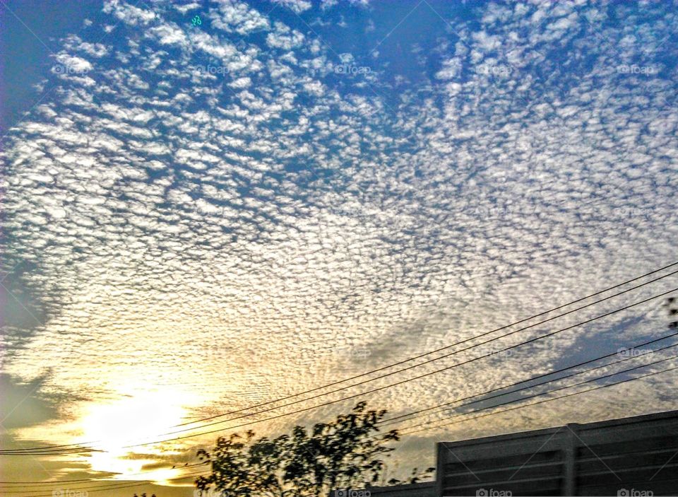 One day, the cloud & sunlight in the sunset sky.  was a special sky.