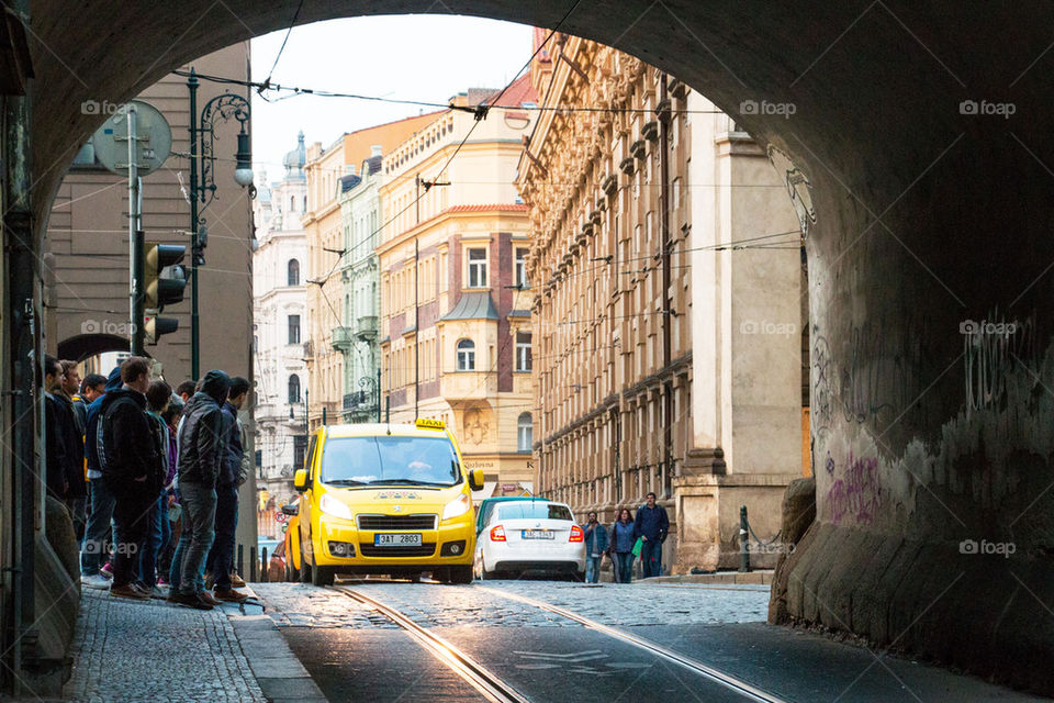 Traffic stop in Prague