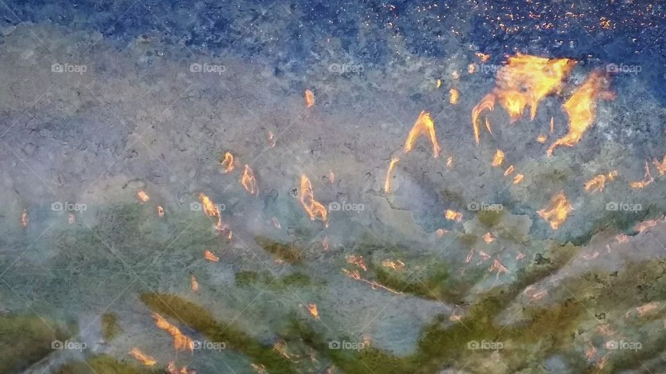 light reflected on stream of water gold blue