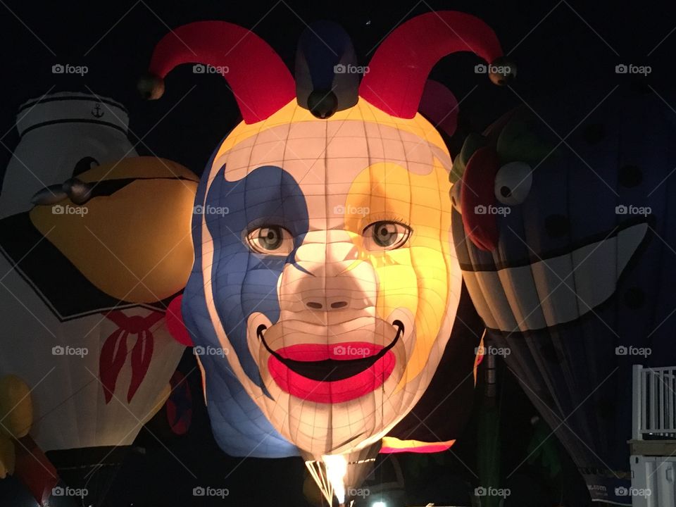 Hot-air balloon clown face