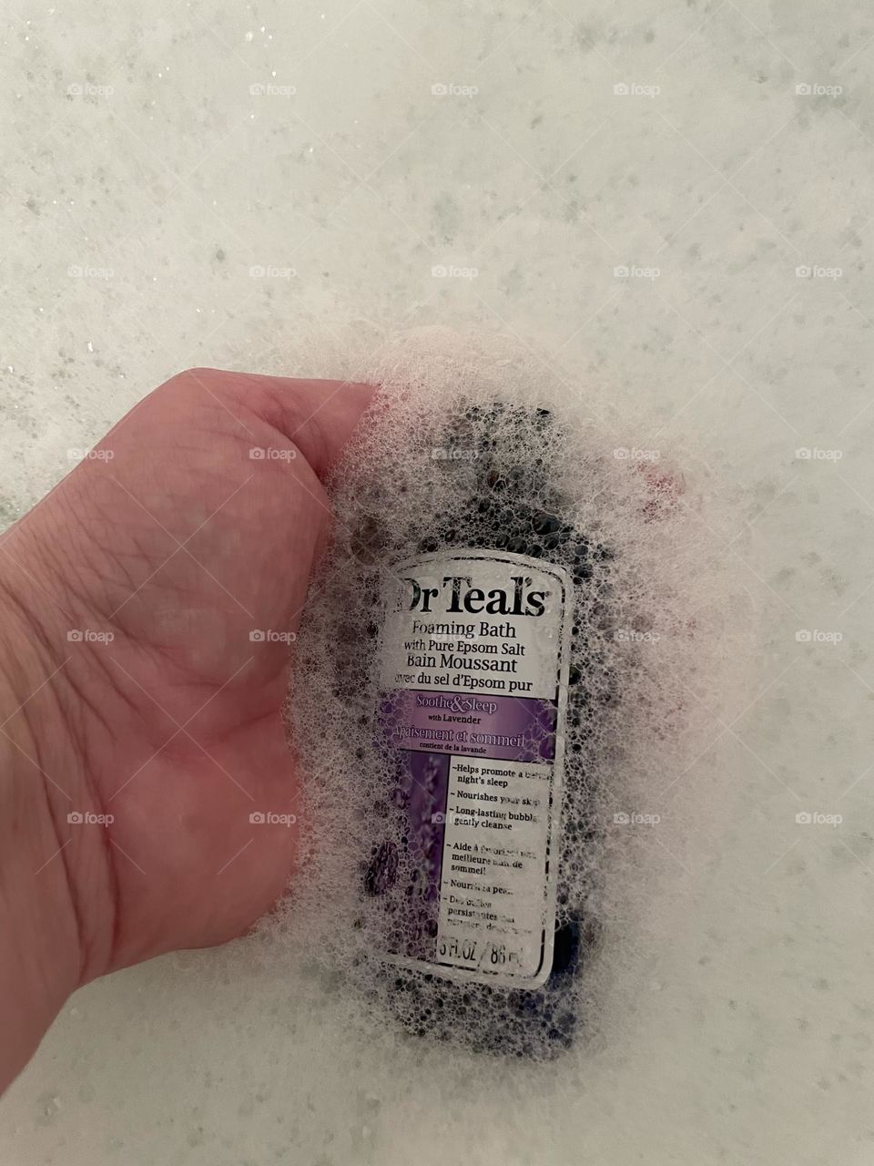 Circles in all the bubbles, thanks Dr Teals foaming bath, taken with my iPhone 12.