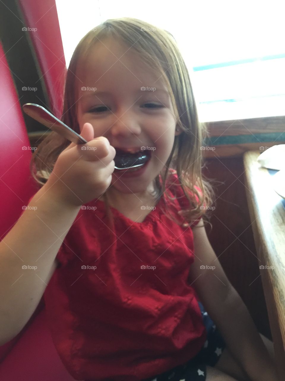 Small girl eating