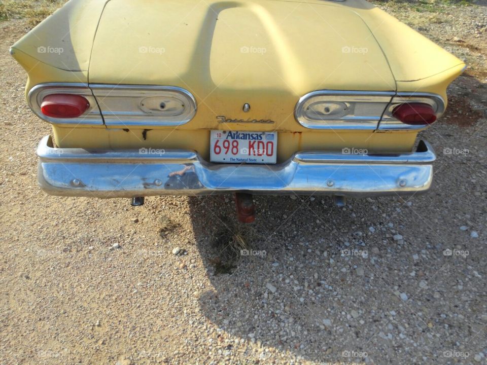 1950s Ford Fairlane 500-rear end, back when bumpers were bumpers!