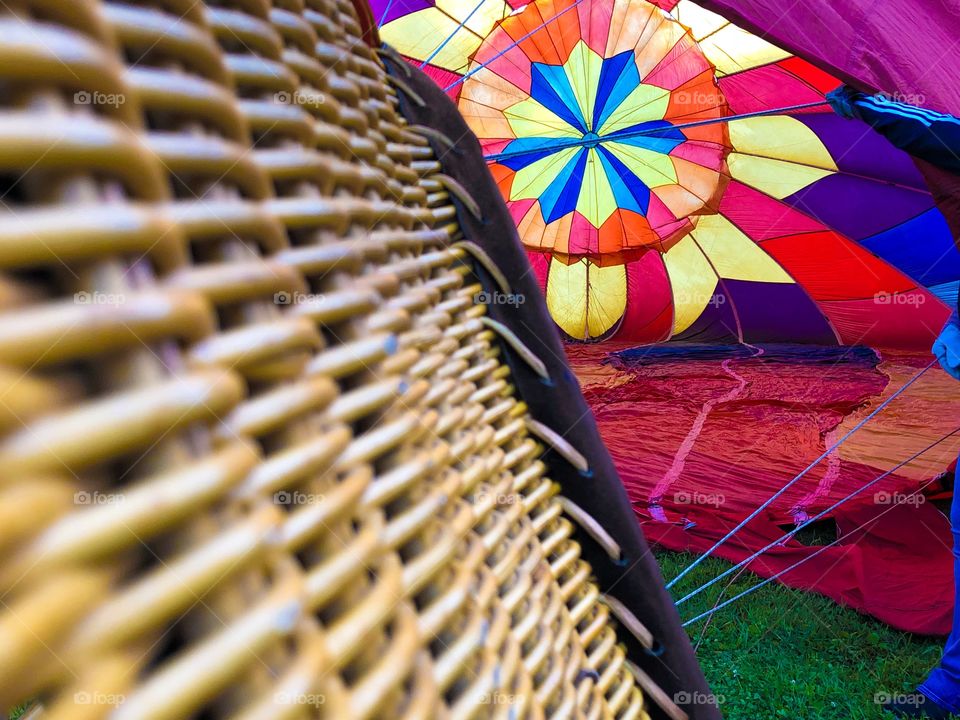 Hot air balloon blowing up