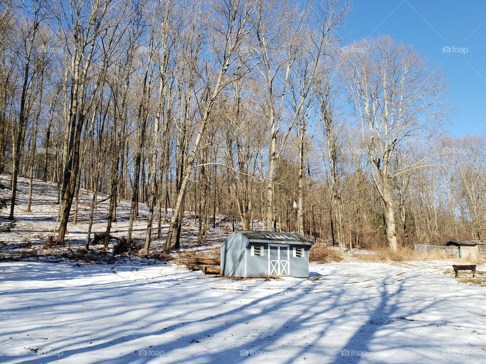 Little shed in the snow