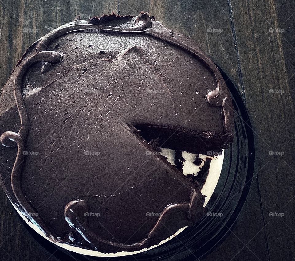 Chocolate cake with chocolate frosting 