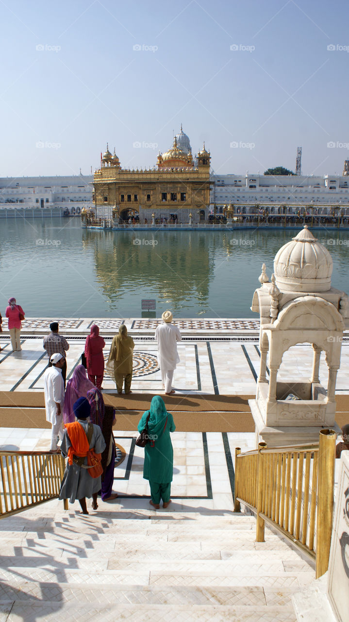 View of the Golden Temple as you step down the staircase.