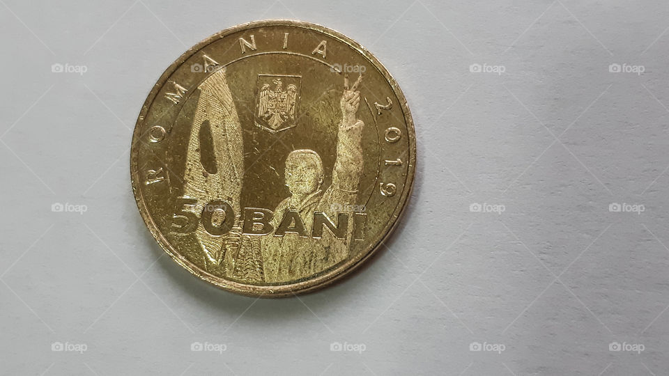 Romanian coin collection Revolutia Romana Decembrie 1989 front 50 bani