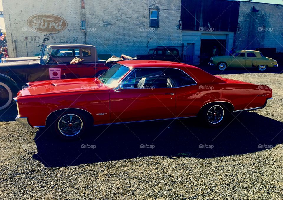 Classic Red Muscle Car