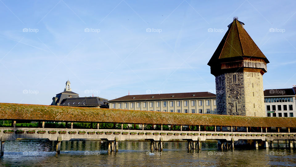 Chapel bridge in Luzern, swiss