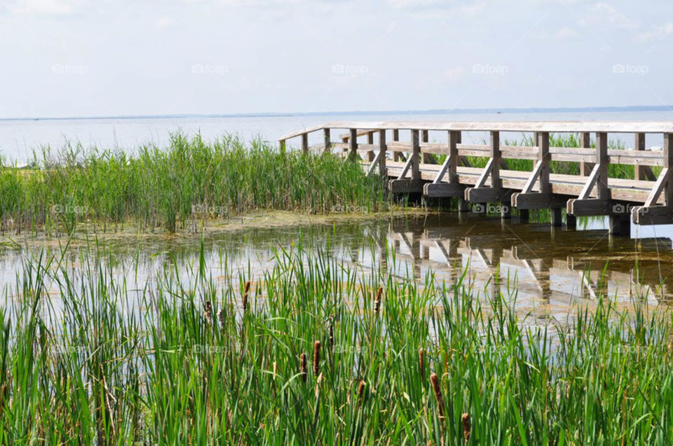 pier in St. Augustine. pier and reflection in historic St. Augustine, Florida