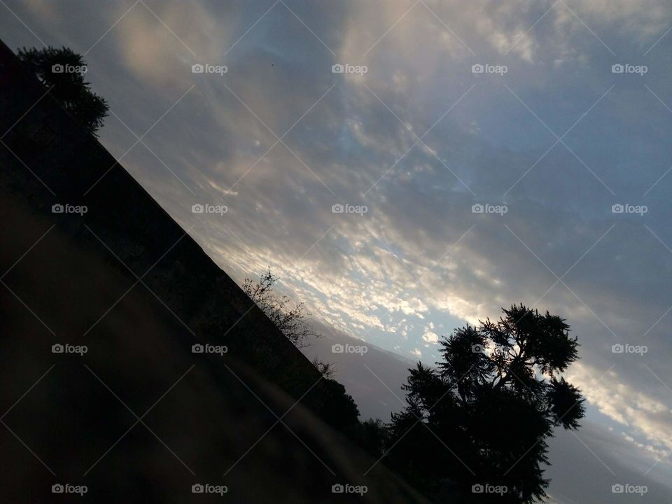 cloudy environment before sunrise